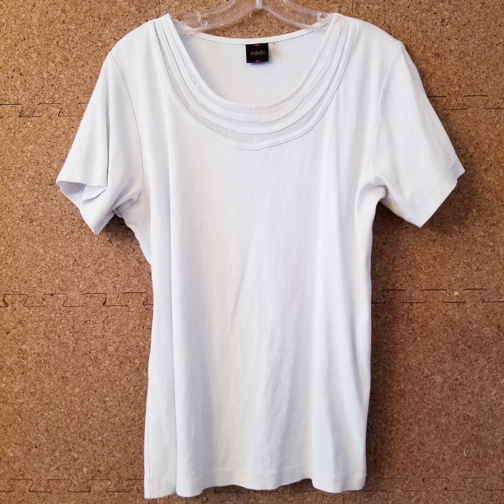 🆑️ Rafaella | Sheer Collar Short Sleeve Shirt